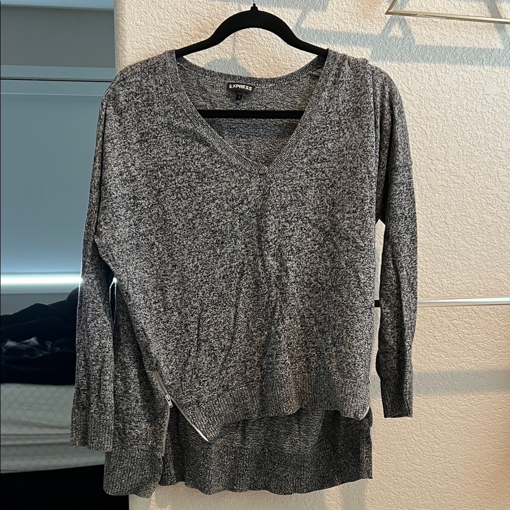Express Charcoal V-Neck Sweater